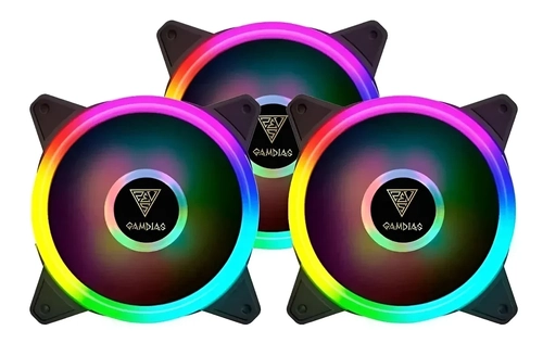 Kit Cooler FAN com 3 Unidades Gamdias Aelous 120mm RGB Lite - M2-1203