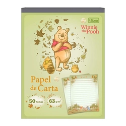 Bloco de papel carta com 50 folhas Pooh