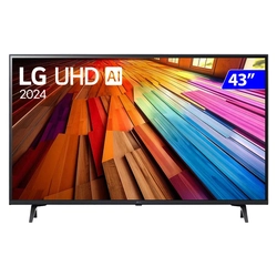 Smart TV LG 43 4K Ultra HD, Wi-Fi, Bluetooth, HDR10, Proc A5 Ger7 AI, Alexa/Chrome, Otimizador de Jogos, 43UT8000PSA
