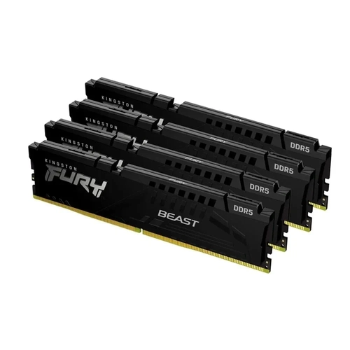 Memória 128gb Kingston Fury Beast (4x32gb) 5200mhz Ddr5 Cl40 Preto - Kf552c40bbk4-128