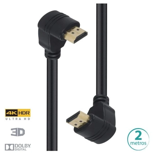 CABO HDMI 2.0 4K CONECTOR 90º 2 METROS - H20B90-2 - VINIK