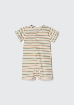 Macacão Curto Botões Listrado Hering - Masculino