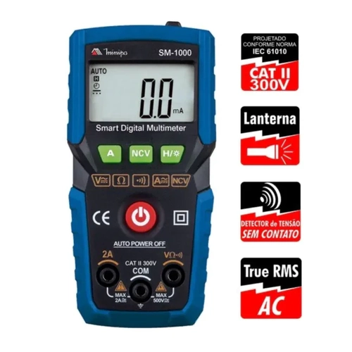 Multimetro Minipa Smart Sm-1000 Digital