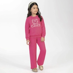 Conjunto Moletom Flanelado Bordado Urso Cativa - Feminino