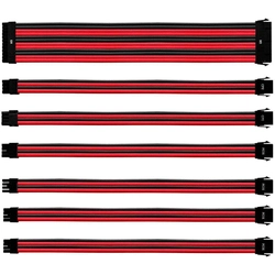 Kit Cabo Extensor Sleeved COOLER MASTER Preto/Vermelho - CMA-NEST16RDBK1-GL