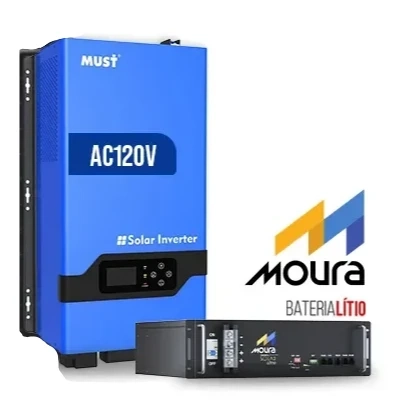 Kit Nobreak 120V - Bateria 4,8 kWh Moura - Inversor 5 kW - MUST