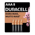 Pilha Alcalina AAA  Pequena 8 Unidades Duracell
