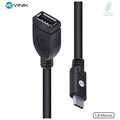 Cabo Usb-C Tipo-C Macho x USB-A Fêmea Vinik 1.8Metros - C20UAF2