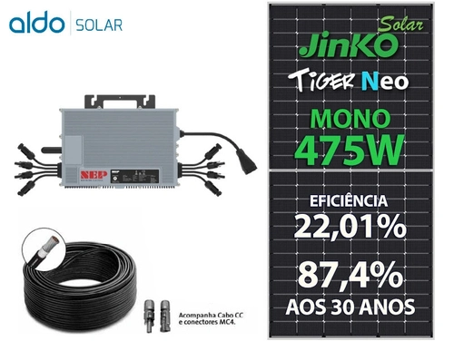 Gerador De Energia Solar Nep Micro Inversor Laje Solar Group Nep Microinversor Gf 7,60kwp Jinko Tiger Neo Mono 475w Nep 2kw 2mppt Mono