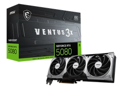 Placa de Vídeo MSI NVIDIA GeForce RTX 5080 Ventus 3X OC, 16GB, GDDR7, 256 Bits - 912-V531-262