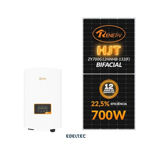 Gerador Edeltec Solar Solis 14,70 Kwp Mon. 220v Fibrometal (10k/700w Bifacial)