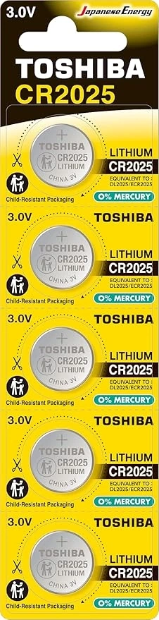 Bateria Pilha Botão 3V 5Un CR2032 - Toshiba