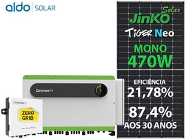 Gerador De Energia Solar Growatt Zero Grid Metalica Perfil 55cm Romagnole Growatt Gf 141kwp Jinko Tiger Neo Mono 470w Max-x 125kw 10mppt Trif 380v