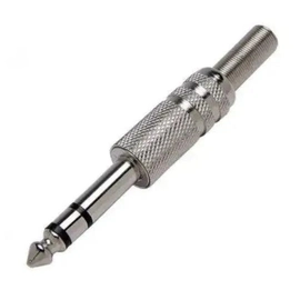 P10 Stereo Metal Niquelado C/ Mola Pct C/10 Importado