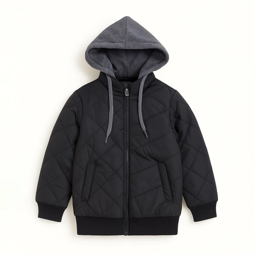 Jaqueta Puffer com Capuz em Moletom Grand Bazar - Unissex