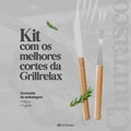 Kit Churrasco Garfo e Faca Cabo Madeira Longo Inox Alta Qualidade Grillrelax