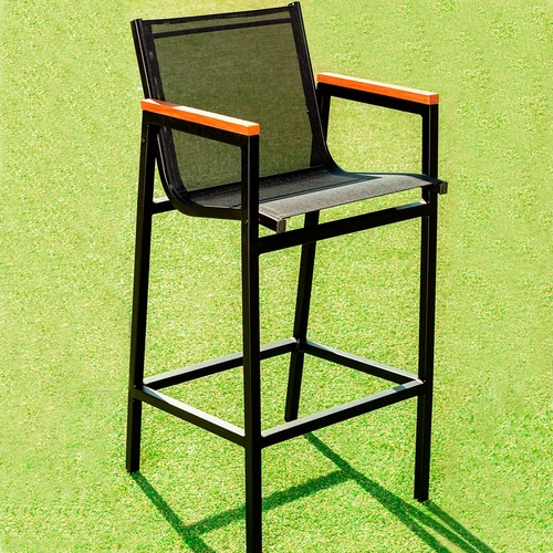 Banqueta Caribe com madeira em Tela Sling com pintura em Alumínio Epóxi