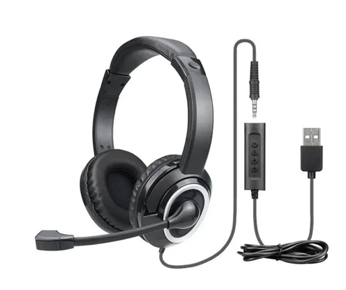 Headset com Fio, HF600, Conexão P3 e USB - PH427
