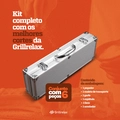 Kit Churrasco 6 Peças Aço Inox com Maleta Faca Garfo Pegador Amolador Espátula Grillrelax