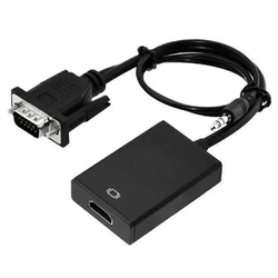 Adaptador Vga Macho P/ Hdmi Femea C/ Saída De Áudio Fy-550