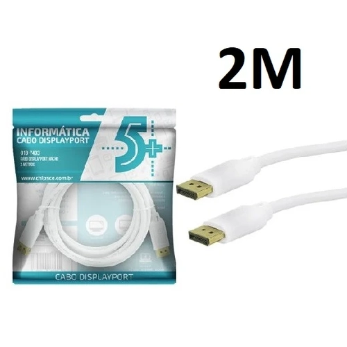 Cabo Displayport P/ Displayport- 2m - Branco