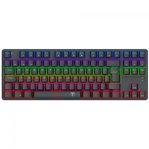 Teclado Mecanico Gamer T-Dagger Bora Rainbow Preto Switch Marrom - T-TGK313-BR