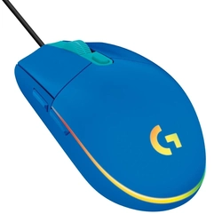 Mouse Gamer Logitech G203, USB, RGB, Lightsync, 6 Botoes, 8.000 DPI, Azul, Com Fio -  910-005795