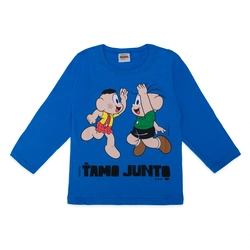 Camiseta Manga Longa Turma da Mônica Tamo Junto Azul - Masculino
