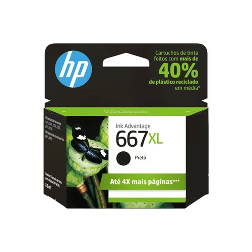Cartucho De Tinta HP 667XL Preto 3YM81AB