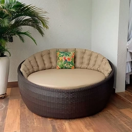 Chaise Redonda de Alumínio e Fibra Sintética 180cm Encostão Florianópolis
