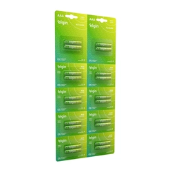Pilha Alcalina Aaa Elgin 1.5v Blister Grande Com 10x2