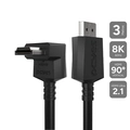 Cabo Hdmi 2.1 Pcyes Conector 90º Vertical - Preto - 3 Metros - Ph21-3v-e