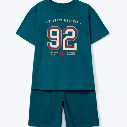 Conjunto Curto Hering Com Estampa Masculino - Verde