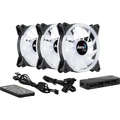 Kit 3 Coolers Duo 12 Pro Argb + Hub + Controle Aerocool