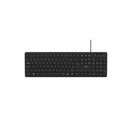 Teclado Com Fio Conexao Usb Teclas Chocolate Preto Multilaser - Tc144