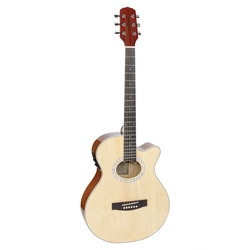 Violão Eletroacústico Aço Mini Jumbo Cutaway Gsf-1d Ceq Ng Natutal Glossy, Com Afinador e Equalizador