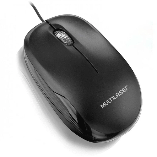 Mouse Optico Multilaser USB 1200dpi Preto - Mo255