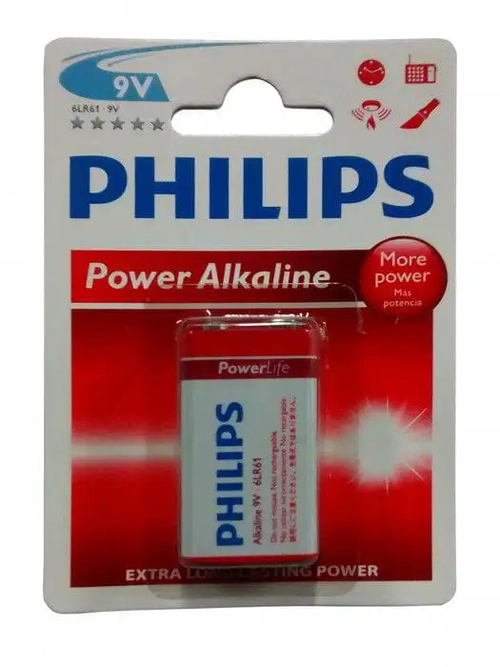 BATERIA 9V ALCALINA CARTELA C/ 1UN - PHILIPS