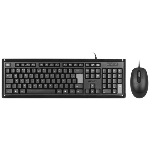 Kit Teclado e Mouse Pcyes Classic USB 2M KCBK