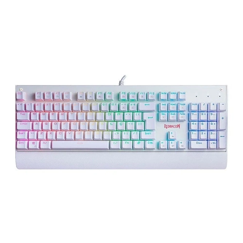 Teclado	gamer Mecânico Redragon Kala Lunar White Switch Azul RGB K557wrgb (pt-blue)
