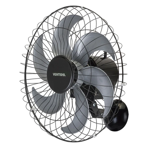 Ventilador Osc Parede Steel 50cm 6 Pás- Bivolt - Preto/prata