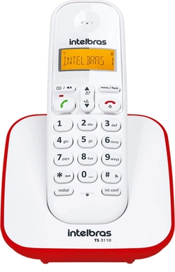 Telefone Sem Fio Intelbras  Ts 3110 Branco/vermelho 4123101