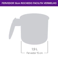 Fervedor Rochedo Facilita Vermelho 15cm - Cxm / 4