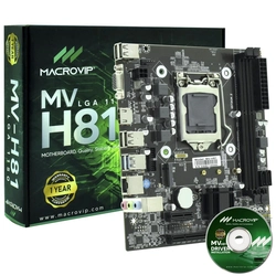 Placa Mãe Micro Atx Intel Core MV-H81 lga 1150 4ª Geração Ddr3 até 16Gb giga Hdmi Vga M.2 - Macrovip