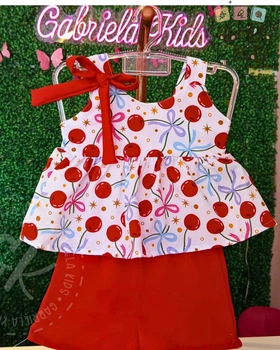 conjunto cereja com amarração