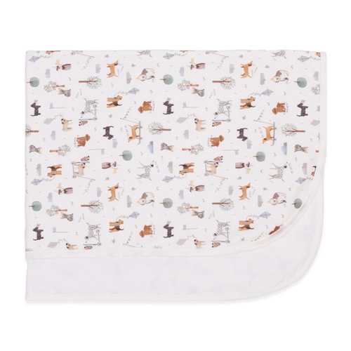 Manta com Forro Avulsa Estampado Masculino - Cachorrinho no Parque