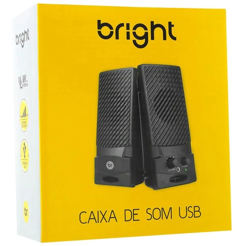 Bright, Caixa de Som USB, Controle de Volume, 2 Canais, Surrounding, Com Saída para Fone, Bivolt