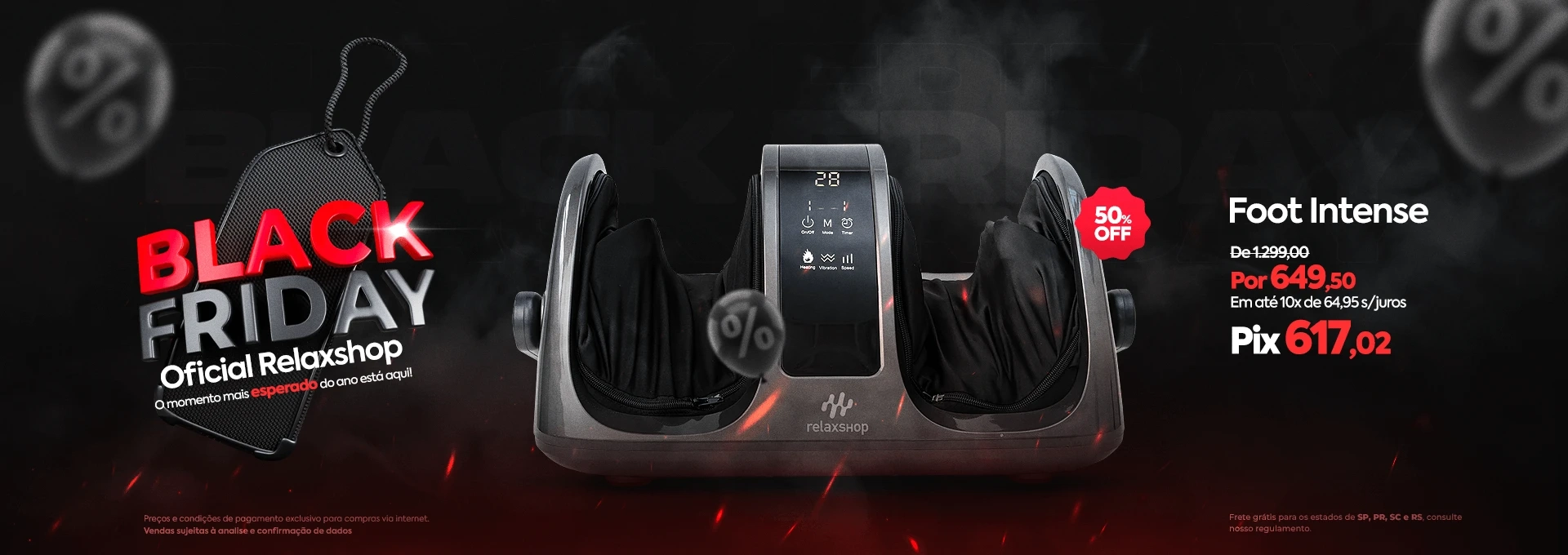 Massageador para os Pés Intense - Desconto Black Friday