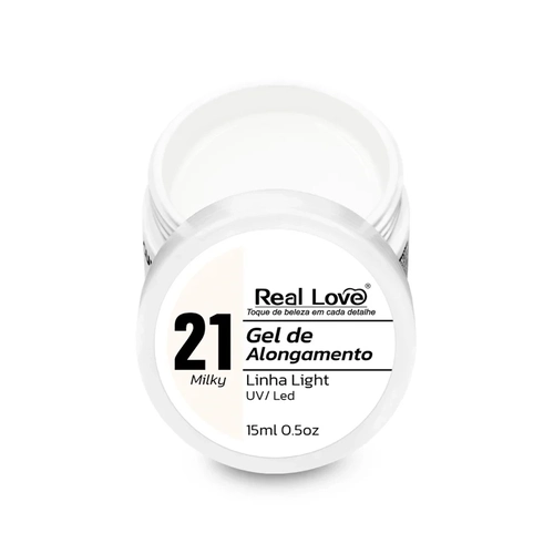 Gel de Alongamento para Unhas Linha Light 15ml - Real Love N21 Milky