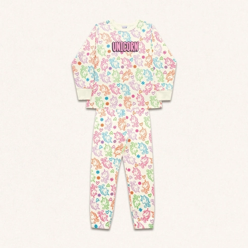 Conjunto Pijama Moletom Peluciado Unicórnio Fakini - Feminino